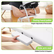 Portable Massage Spa Bed 185*60cm | Wood | 2 Zones | Grey Foldable Massage Bed