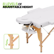 Portable Massage Spa Bed 185*60cm | Wood | 2 Zones | Grey Foldable Massage Bed