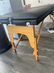 Portable Massage Spa Bed 185*60cm | Wood | 3 Zones | Black Portable Massage Bed