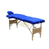 Portable Massage Spa Bed 185*60cm | Wood | 3 Zones | Blue Portable Massage Bed
