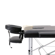 Portable Massage Spa Bed | Aluminum | 2 Zones | Black | 185*60cm