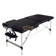 Portable Massage Spa Bed | Aluminum | 2 Zones | Black | 185*60cm