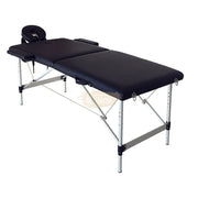 Portable Massage Spa Bed | Aluminum | 2 Zones | Black | 185*60cm