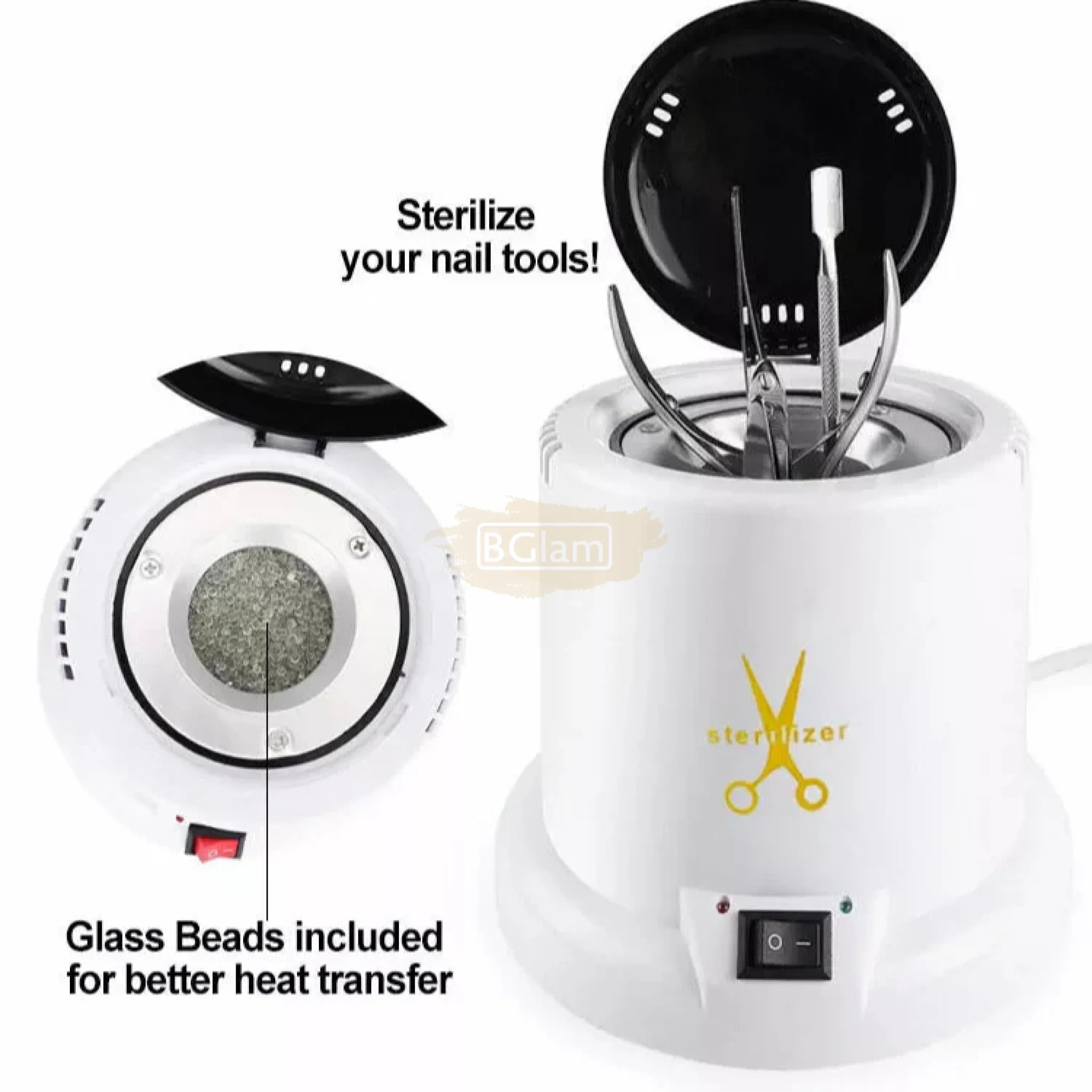Professional Beauty Salon Tool Sterilizer with glass beads White