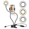 Professional Live Stream USB LED Ring Light with clip-on & Cell Phone Holder - Black Salon Furnishing