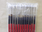 Professional Nail Brush Set 12pcs - Red/Black Nail Art Tool