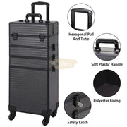 Professional Rolling Makeup Trolley Cosmetic Case | Black Rolling Makeup Case