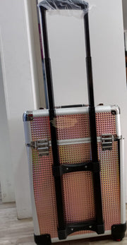 Professional Rolling Makeup Trolley Cosmetic Case - Pink M-44