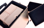 Professional Rolling Makeup Trolley Cosmetic Case | Rose Gold Rolling Makeup Case