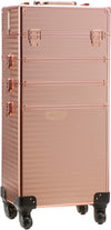 Professional Rolling Makeup Trolley Cosmetic Case | Rose Gold Rolling Makeup Case