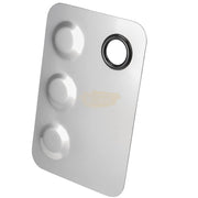 Professional Stainless Steel Cosmetic Palette with Spatula - 3 Wells Nail Art Tool