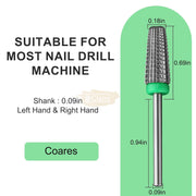 Professional Tungsten 5 in 1 Nail Drill Bits | Black(Extra Coarse) Drill Bit
