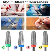 Professional Tungsten 5 in 1 Nail Drill Bits | Red(Fine) Drill Bit