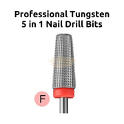 Professional Tungsten 5 in 1 Nail Drill Bits | Yellow (Extra Fine) Drill Bit