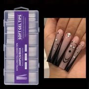 Soft Gel Tips | Full Cover | Extra Long | 240 Tips Purple Box