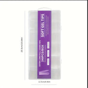 Soft Gel Tips | Full Cover | Extra Long | 240 Tips Purple Box