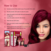PUSHP 1 Pack Burgundy Henna Natural Hair Color 10g | Herbal Dye Natural Herbal Hair Color Powder