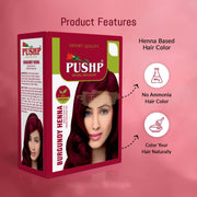 PUSHP 1 Pack Burgundy Henna Natural Hair Color 10g | Herbal Dye Natural Herbal Hair Color Powder
