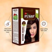 PUSHP Brown Henna Natural Hair Color (6x10g) | Herbal Dye Natural Herbal Hair Color Powder