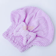 Quick & Absorbent Hair Drying Towel Cap with Bowknot Lavender Shower Cap