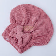 Quick & Absorbent Hair Drying Towel Cap with Bowknot Purple Shower Cap