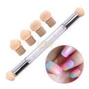 Rhinestone Gradient Double Sided Nail Art Sponge Pen Nail Art Brush