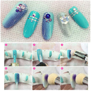 Rhinestone Gradient Double Sided Nail Art Sponge Pen Nail Art Brush