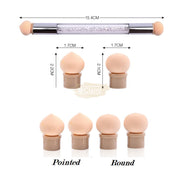 Rhinestone Gradient Double Sided Nail Art Sponge Pen Nail Art Brush
