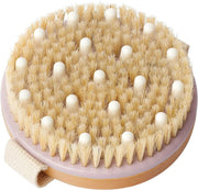 Round Exfoliating Body Brush with Rubber Scrubber Skin Care Brush