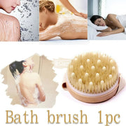 Round Exfoliating Body Brush with Rubber Scrubber Skin Care Brush