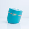 Round Slanted Table Top Mini Trash Bin with Push Button Lid - Aqua