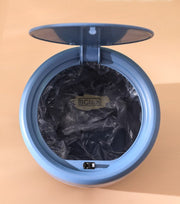 Round Slanted Table Top Mini Trash Bin with Push Button Lid - Aqua