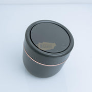 Round Slanted Table Top Mini Trash Bin with Push Button Lid - Black