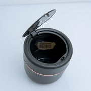 Round Slanted Table Top Mini Trash Bin with Push Button Lid - Black