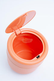 Round Slanted Table Top Mini Trash Bin with Push Button Lid - Orange