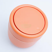 Round Slanted Table Top Mini Trash Bin with Push Button Lid - Orange
