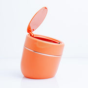Round Slanted Table Top Mini Trash Bin with Push Button Lid - Orange