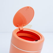 Round Slanted Table Top Mini Trash Bin with Push Button Lid - Orange