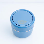 Round Slanted Table Top Mini Trash Bin with Push Lid - Blue