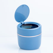 Round Slanted Table Top Mini Trash Bin with Push Lid - Blue