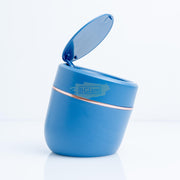 Round Slanted Table Top Mini Trash Bin with Push Lid - Blue
