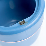 Round Slanted Table Top Mini Trash Bin with Push Lid - Blue