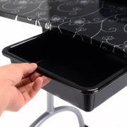 Foldable Manicure Station - Black Flower Design with Carry Bag MT-017F