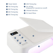 3-in-1 Sun 19Z UV LED Nail Lamp 288W with Arm Rest & Tray Large Space Design