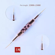 Leopard Print Double-Sided Nail Art Liner Brush (price per piece)