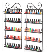 5-Tier Wall-Mounted Iron Nail Polish Display Rack (1 pair) | Black (rack only)