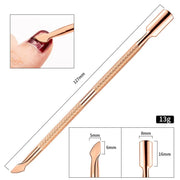 Stainless Steel Dual End Cuticle Pusher & Nail Cleaner | Rose Gold