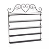 5-Tier Wall-Mounted Nail Polish Display Rack with Heart Top | Black (Rack Only)