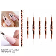 Leopard Print Double-Sided Nail Art Liner Brush (price per piece)