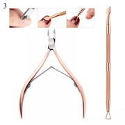 3 pcs Manicure Essential Set | Rose Gold (Cuticle Nipper, 2-in-1 Pusher & Gel Pusher Remover)